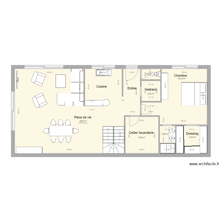 Denicé. Plan de 7 pièces et 94 m2