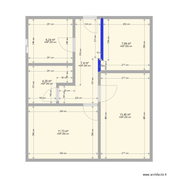 dos santos - voillard apres 3. Plan de 6 pièces et 51 m2