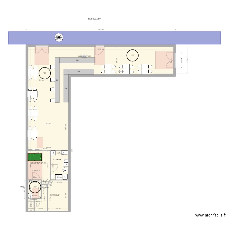 titre. Plan de 6 pièces et 136 m2