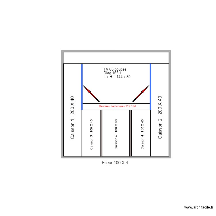 Plan TV Louvagny. Plan de 1 pièce et 5 m2