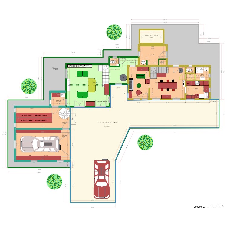 PLAN DEFINITIF DES DEUX PC 2. Plan de 15 pièces et 334 m2