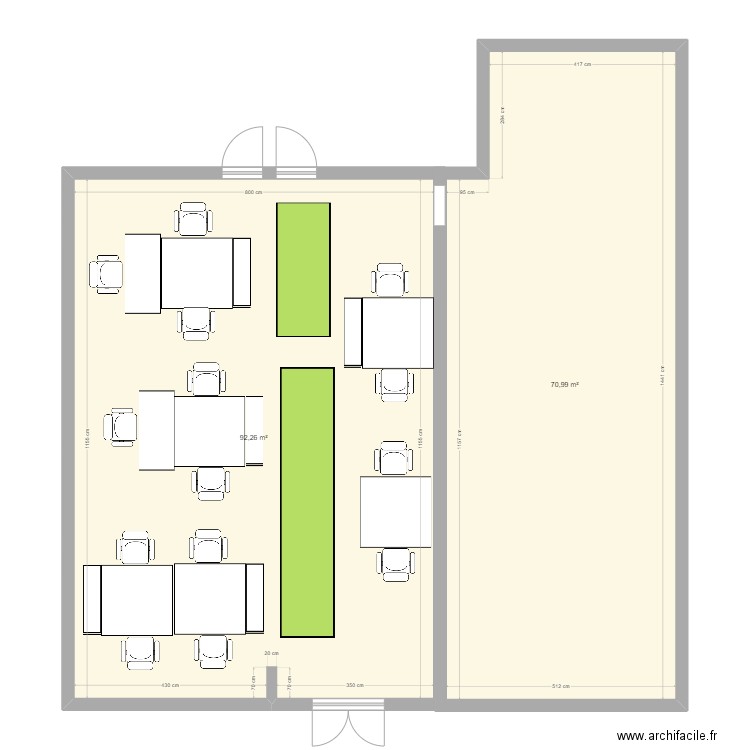 OPEN SPACE V1. Plan de 2 pièces et 163 m2