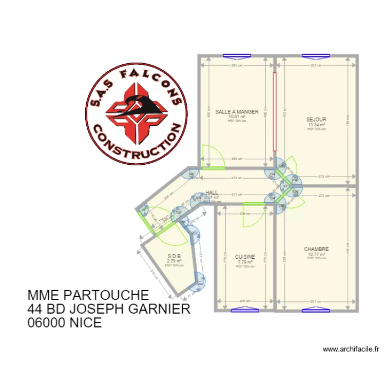 PARTOUCHE. Plan de 