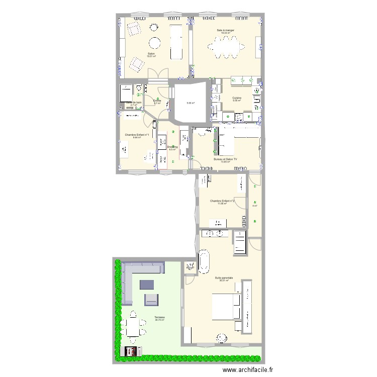 Plan II Appartement Descombes du 20 juin 2019. Plan de 0 pièce et 0 m2