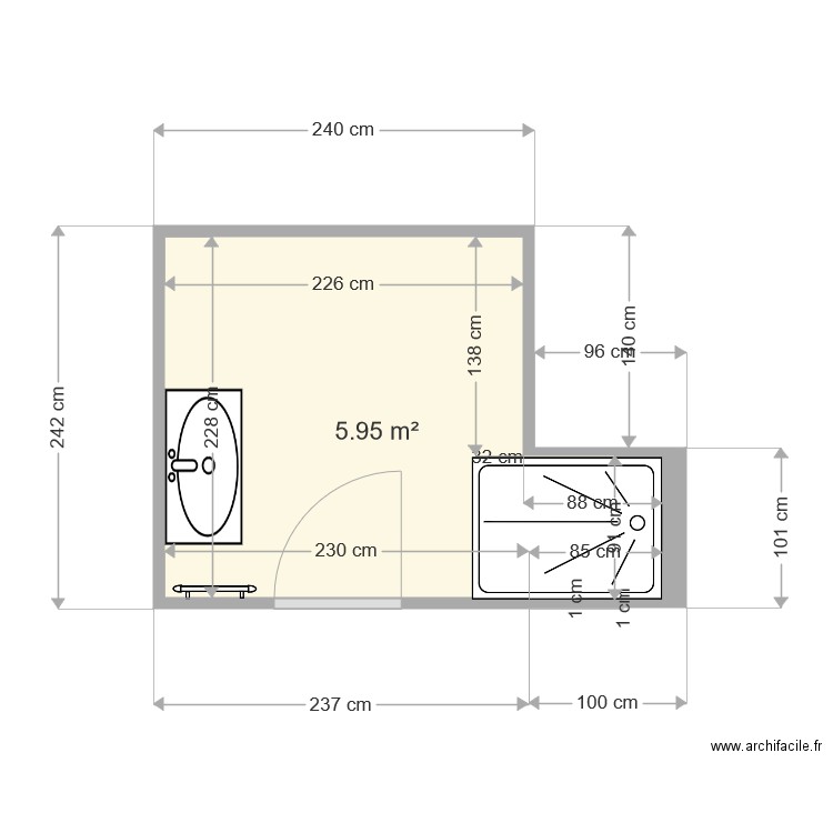 création salle de bain Ecaussines. Plan de 0 pièce et 0 m2