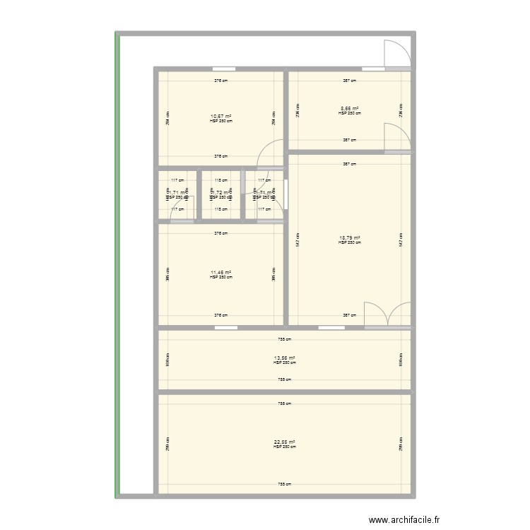 plan abengourou. Plan de 9 pièces et 91 m2