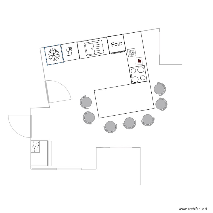 CUISINE AMENAGEE. Plan de 0 pièce et 0 m2