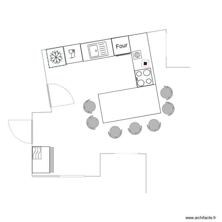 CUISINE AMENAGEE. Plan de 
