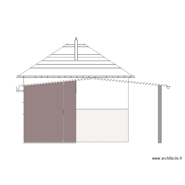 plan des façades ouest complètes modifié. Plan de 0 pièce et 0 m2