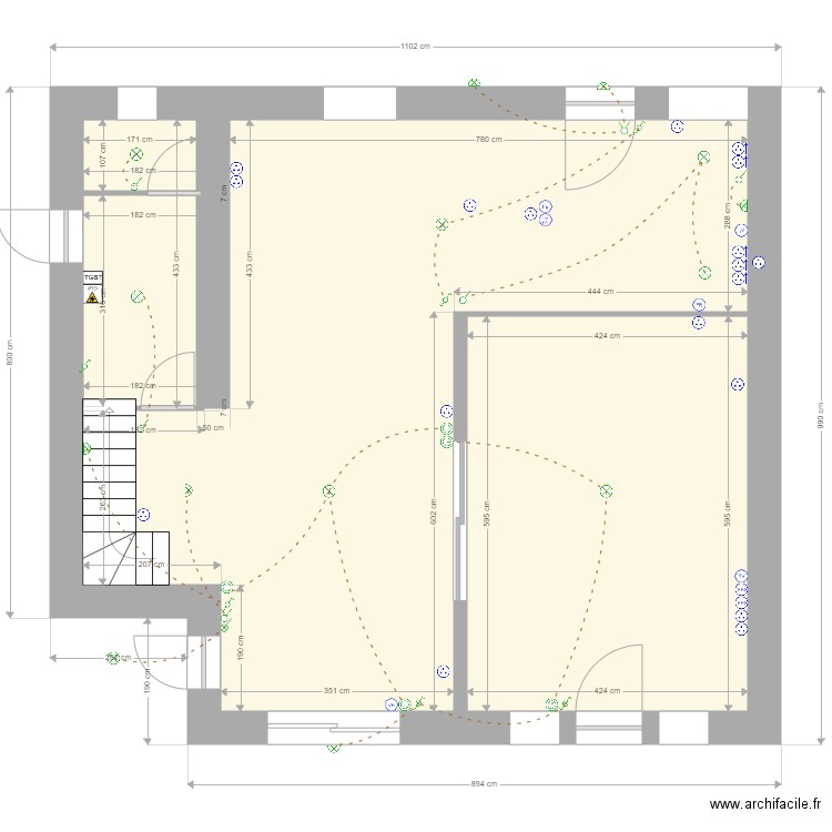 RDC Tinten. Plan de 0 pièce et 0 m2