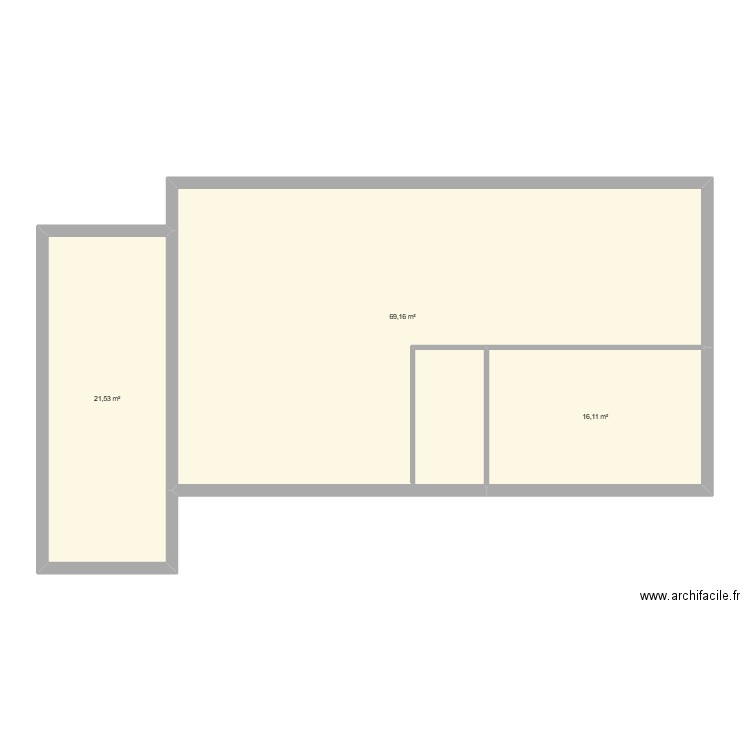 NEAU. Plan de 3 pièces et 107 m2