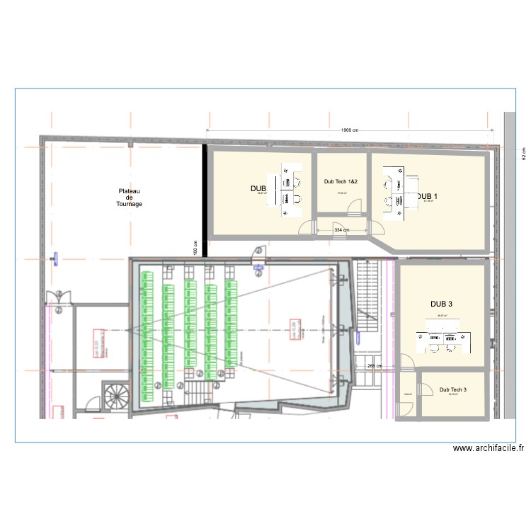 Studio Dub v2. Plan de 0 pièce et 0 m2