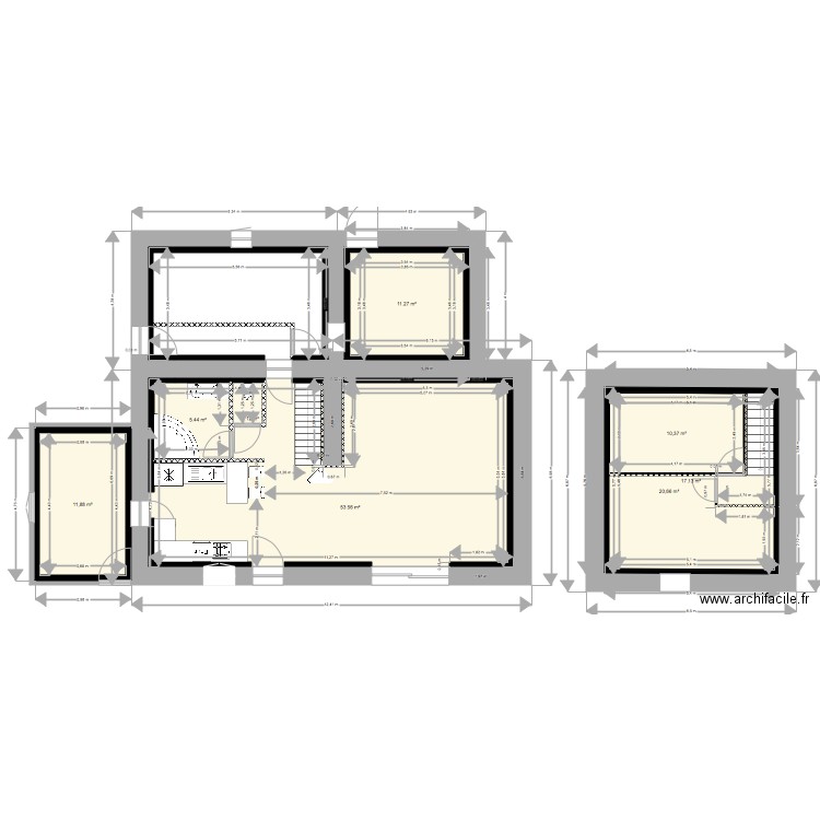 la toupetiere isma. Plan de 8 pièces et 161 m2