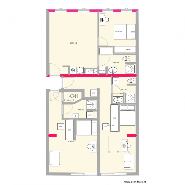 BONNAC PLAN 1 T2 et 2 studios der 12 HERVE BIS2. Plan de 0 pièce et 0 m2