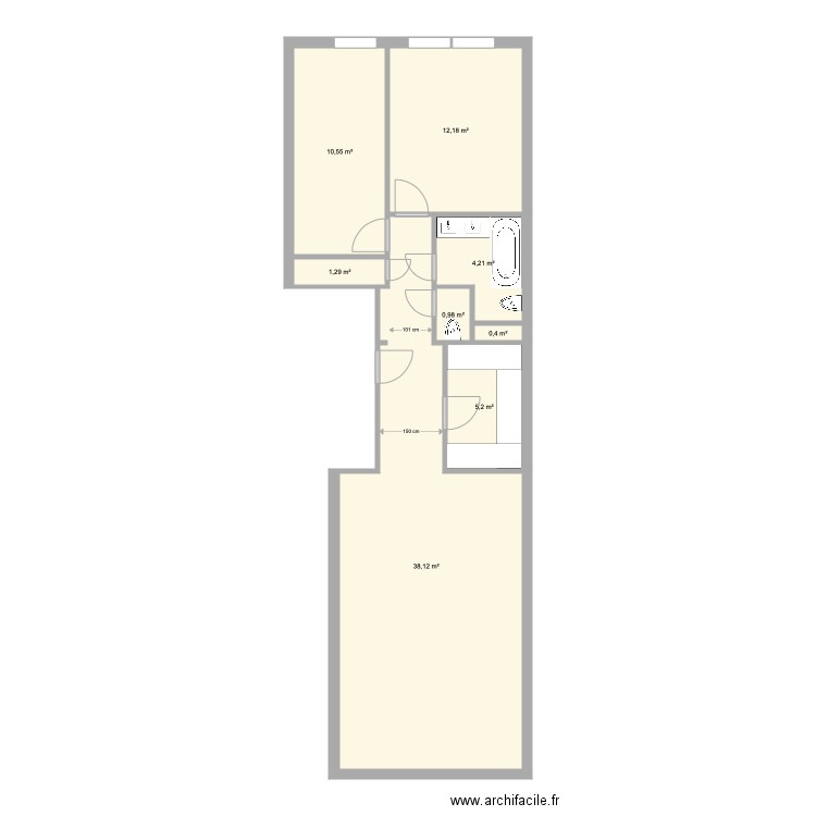 Orfeo 2e étage plan actuel. Plan de 0 pièce et 0 m2