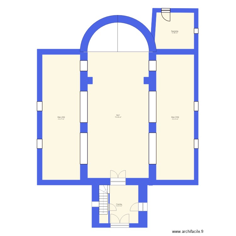 Eglise. Plan de 0 pièce et 0 m2