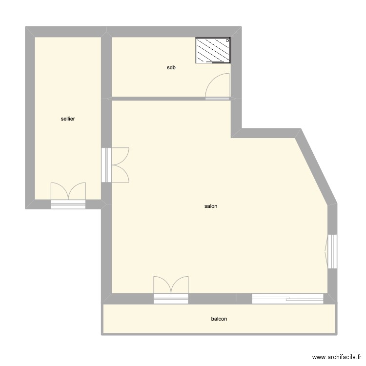 combe au file. Plan de 6 pièces et 121 m2