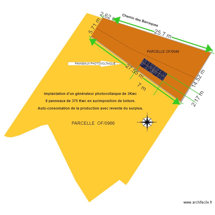 Plan de masse Corke. Plan de 1 pièce et 257 m2