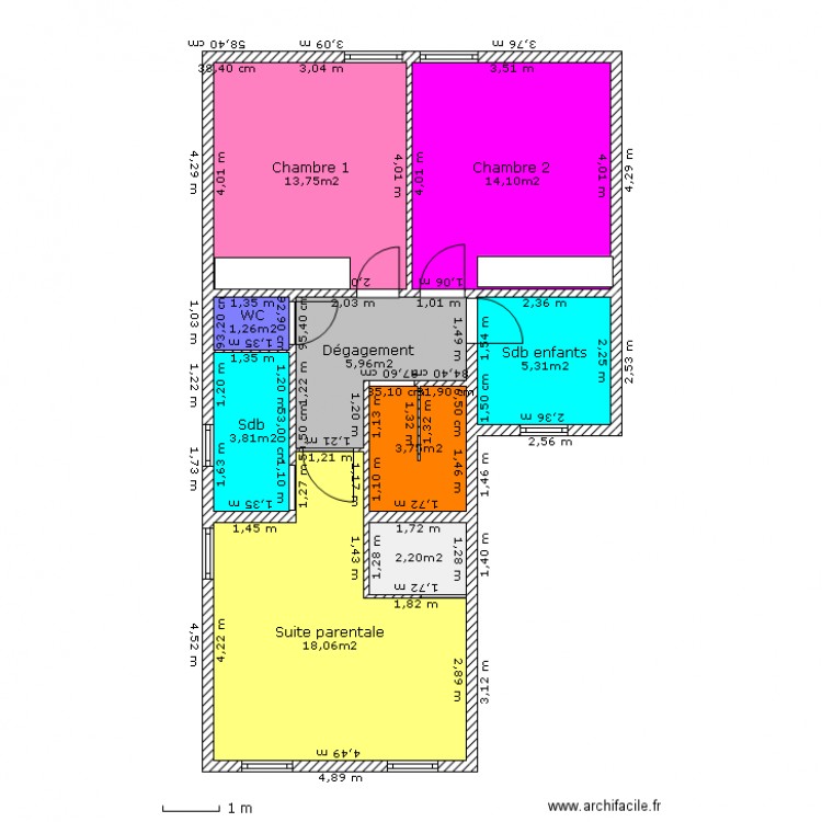 MONTIGNY 1er étage futur vs2. Plan de 0 pièce et 0 m2