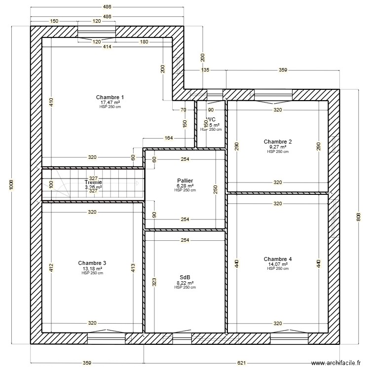 plan avec interieur. Plan de 12 pièces et 150 m2