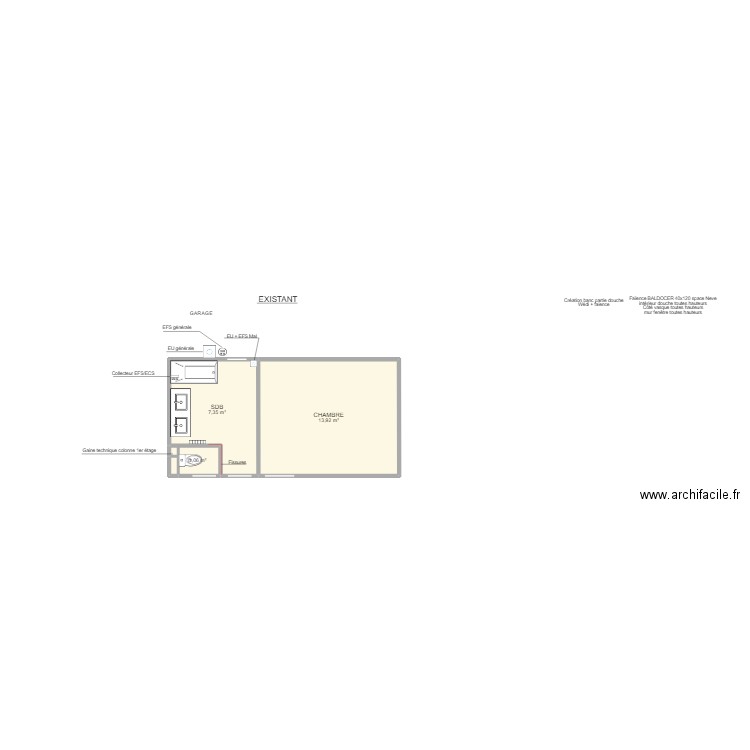 LECORRE EXISTANT. Plan de 0 pièce et 0 m2