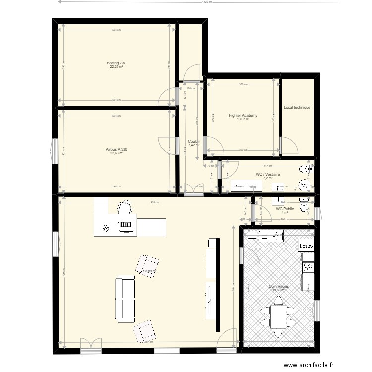 Simulation mini. Plan de 10 pièces et 169 m2