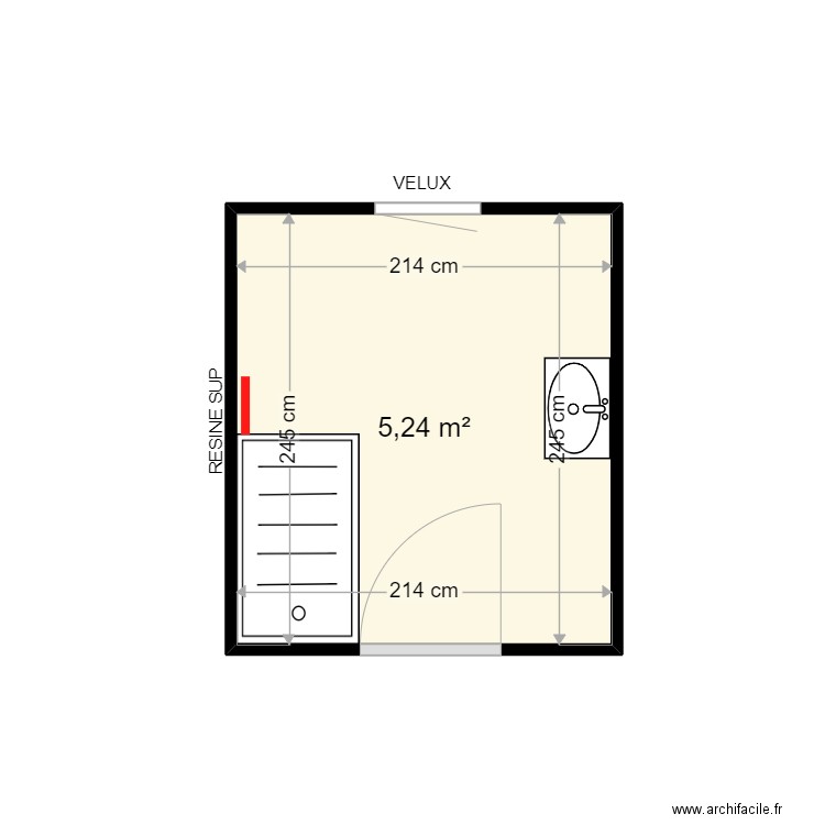 BOUILLARD MICHEL. Plan de 1 pièce et 5 m2