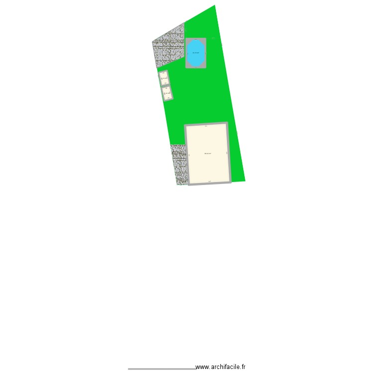 test jardin piscine. Plan de 4 pièces et 132 m2