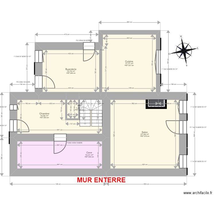 CAUTE Alice. Plan de 20 pièces et 210 m2