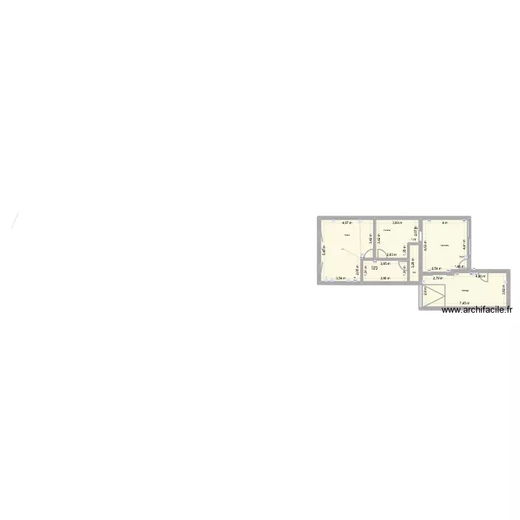 RDC. Plan de 6 Pièces et 85 m² RDC. Plan de 6 Pièces et 85 m²