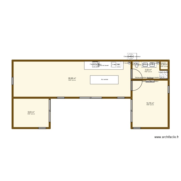 Plan modèle Maison Container - 02. Plan de 5 pièces et 48 m2