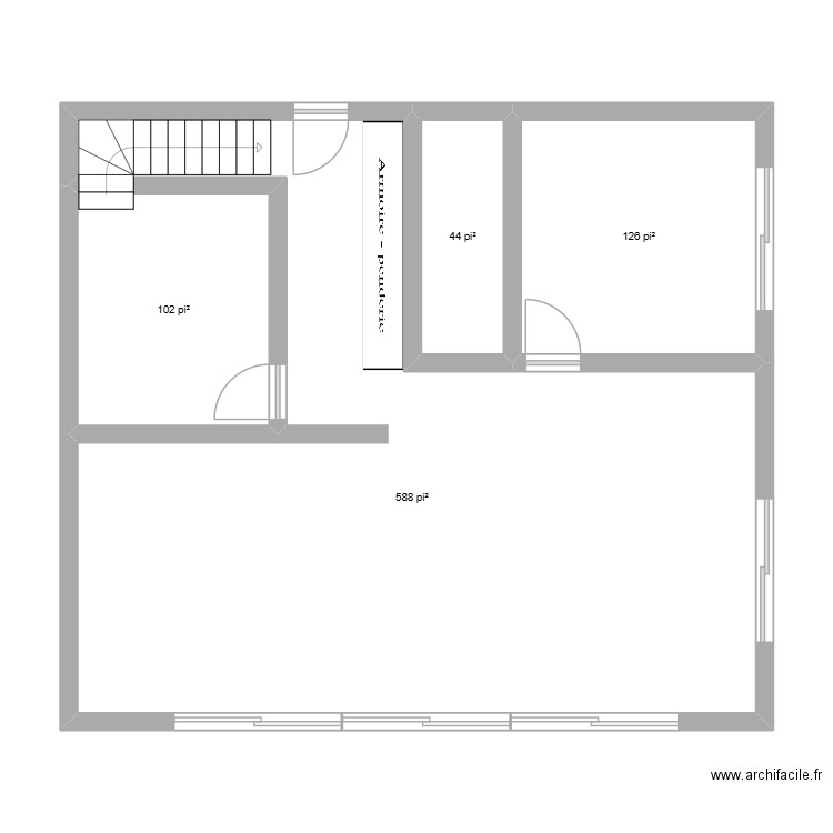 chalet 3. Plan de 4 pièces et 80 m2