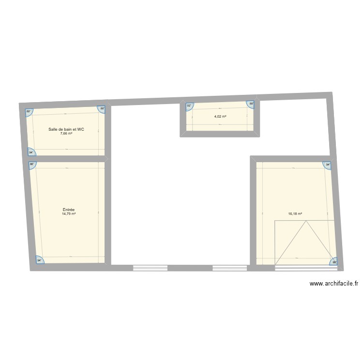 1er. Plan de 4 pièces et 43 m2