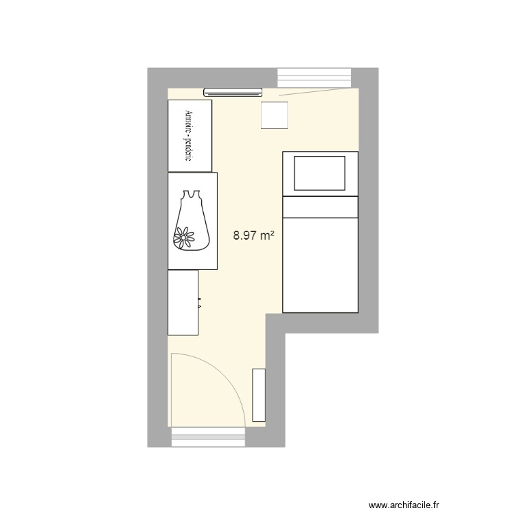 Amenagement Chambre 2 Plan 1 Piece 9 M2 Dessine Par Lapince93