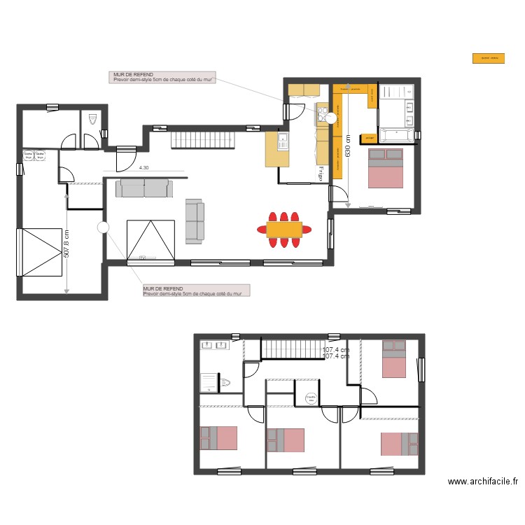 plan agencé suite parat é. Plan de 21 pièces et 206 m2