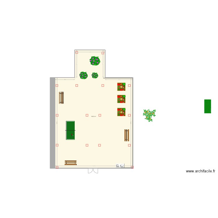 Terrasse Stepbridge. Plan de 1 pièce et 165 m2