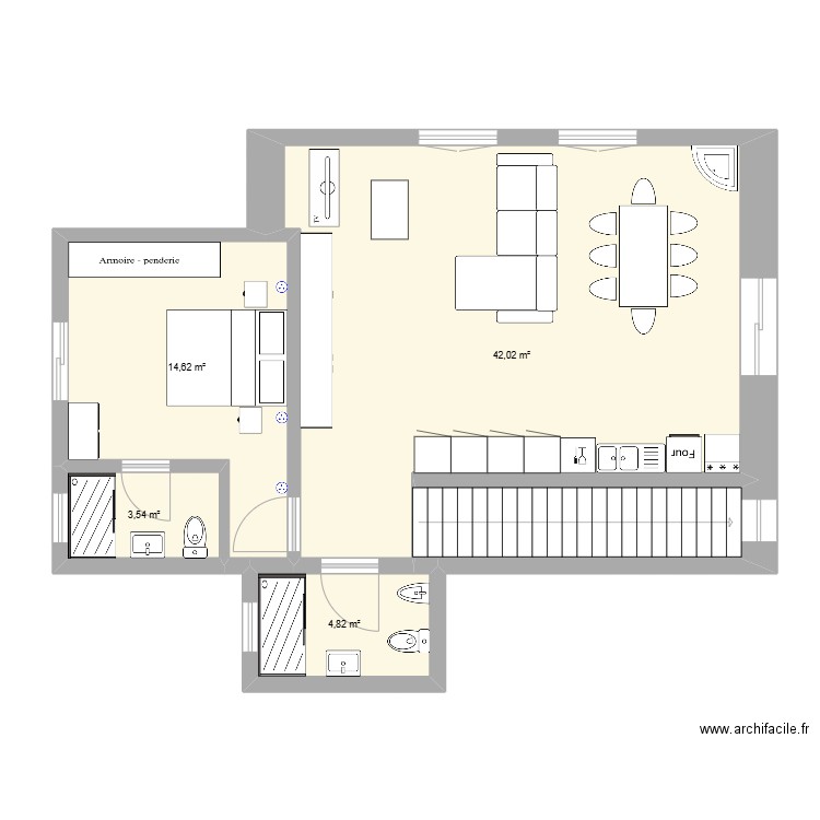 MELRES. Plan de 7 pièces et 99 m2