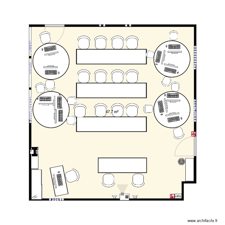 Plan de la classe 206A Florian NOBILI. Plan de 1 pièce et 48 m2