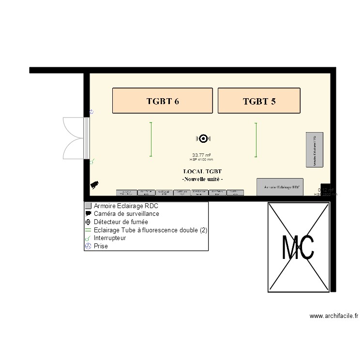 LOCAL TGBT. Plan de 0 pièce et 0 m2