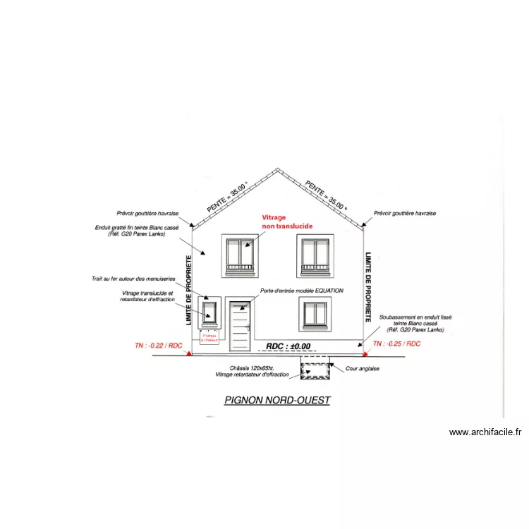 Fa&ccedil;ade. Plan de 