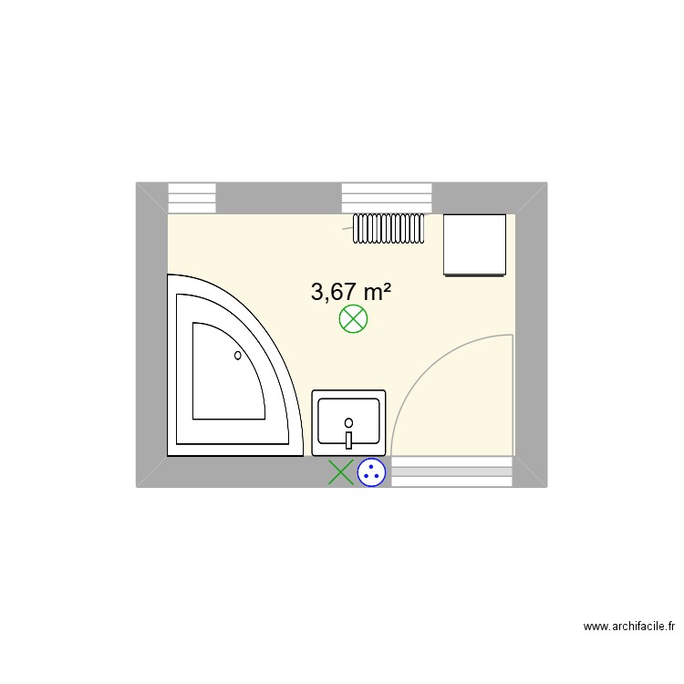 Bouil v1. Plan de 1 pièce et 4 m2