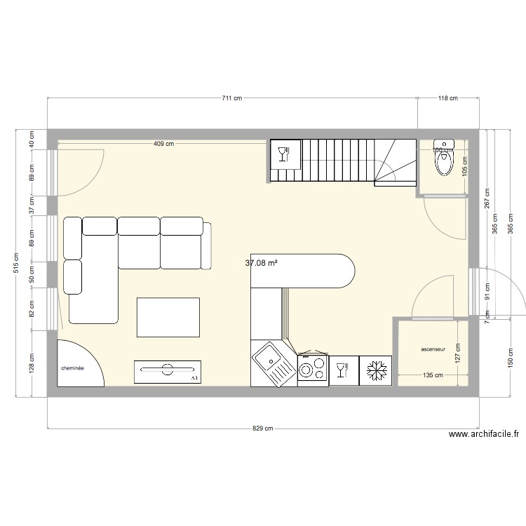 rdc vierge. Plan de 0 pièce et 0 m2