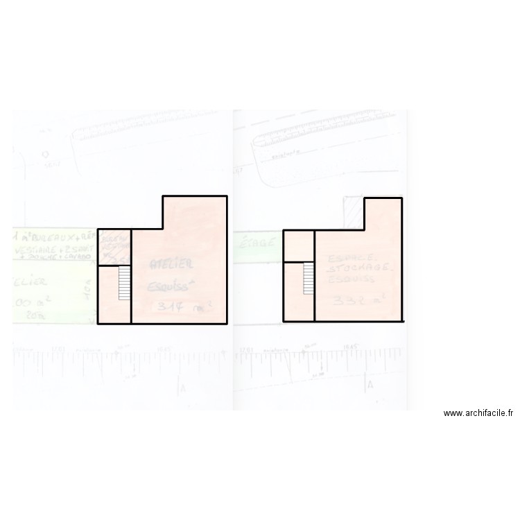 v47207. Plan de 4 pièces et 160 m2