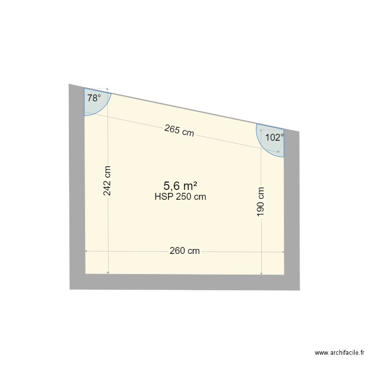 poul2. Plan de 1 pièce et 6 m2