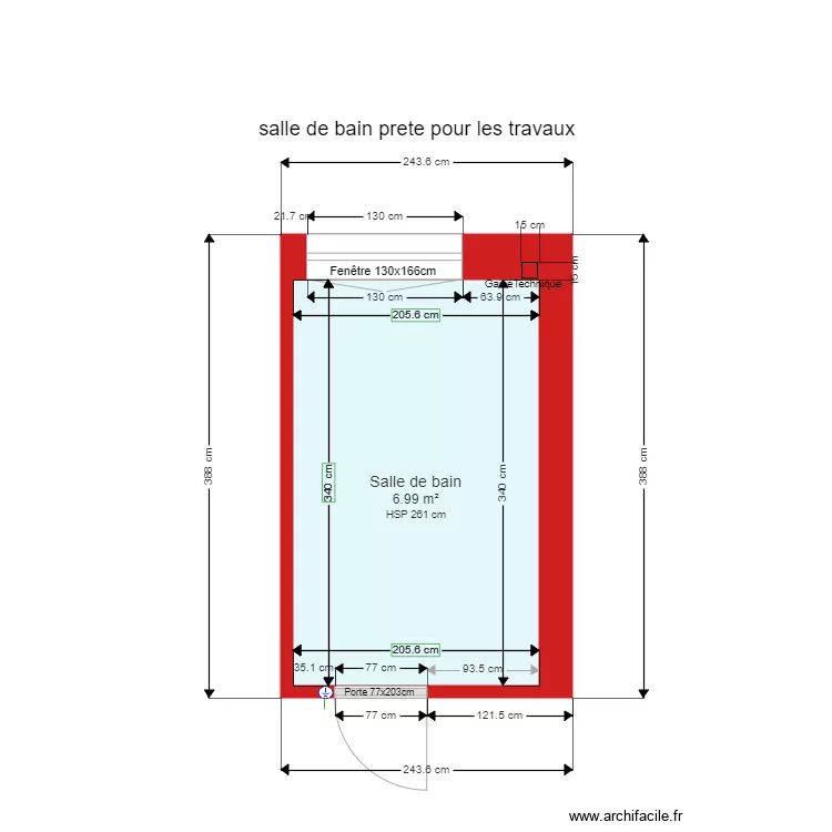 202009230030 salle de bain prete pour les travaux modification porte. Plan de 202009230030 salle de bain prete pour les travaux modification porte. Plan de