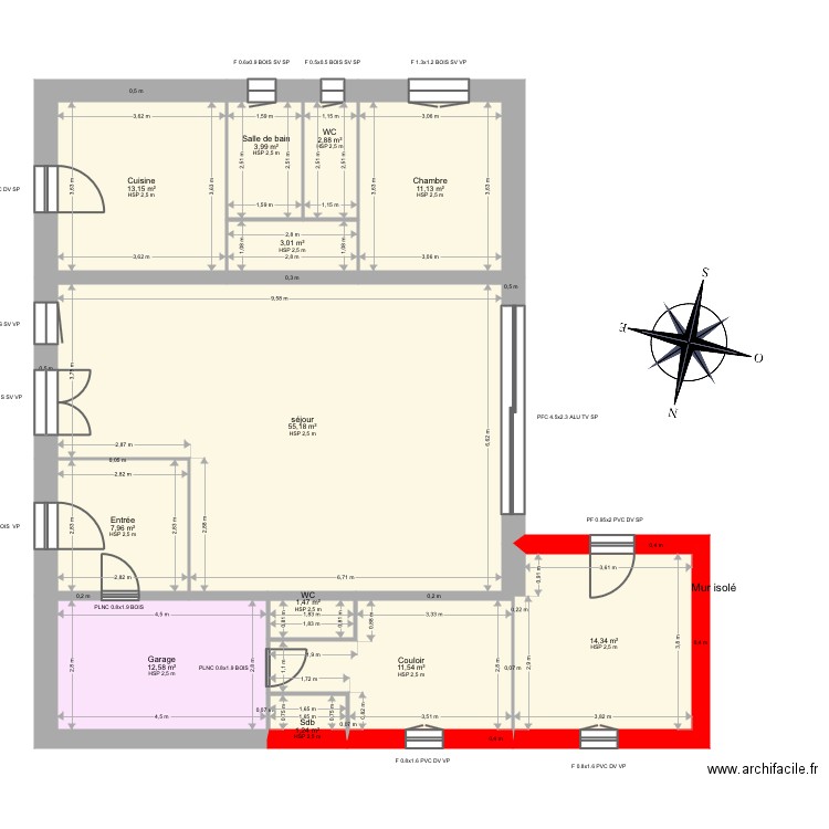 Vanlaarhoven. Plan de 12 pièces et 138 m2
