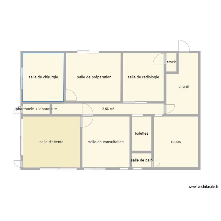 vétérinaire. Plan de 0 pièce et 0 m2