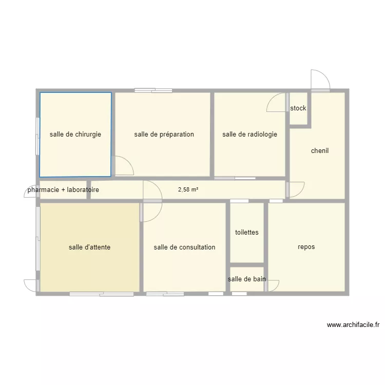 v&eacute;t&eacute;rinaire. Plan de 