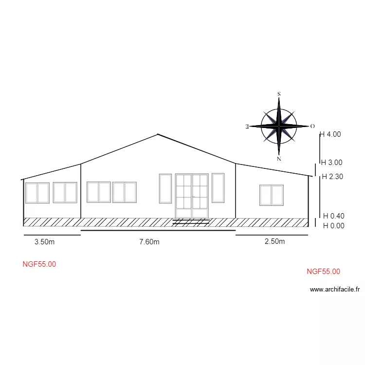facade NORD                chalet 48. Plan de 