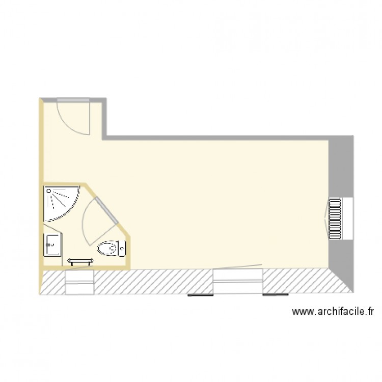 chambre bleue cotes v4. Plan de 0 pièce et 0 m2